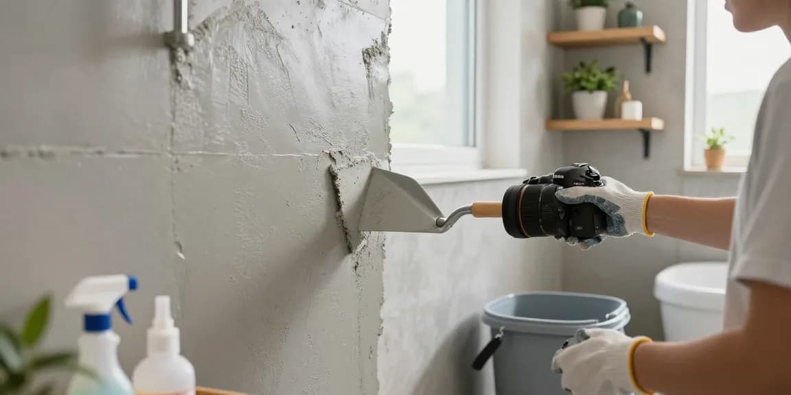 Fugenloses Bad selber machen mit Beton für stilvolle Wandgestaltung