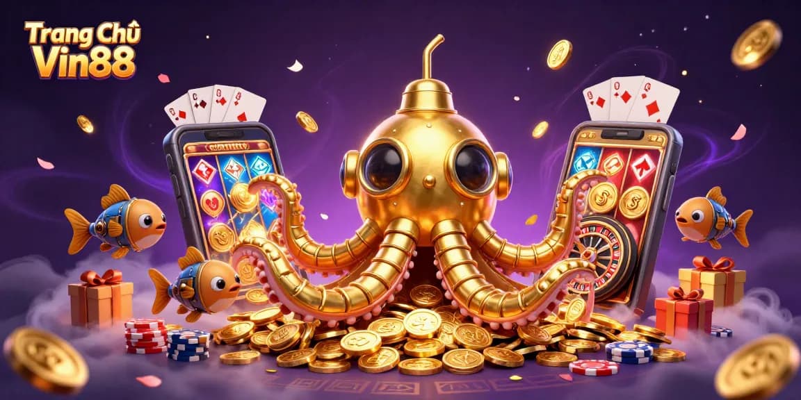 Win big at Trang Chủ Vin88 with an exciting 3D casino scene full of vibrant gaming elements.