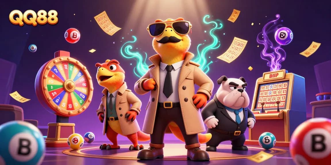 Win big at QQ88 with raptors in disguise in a vibrant casino scene filled with lottery excitement.