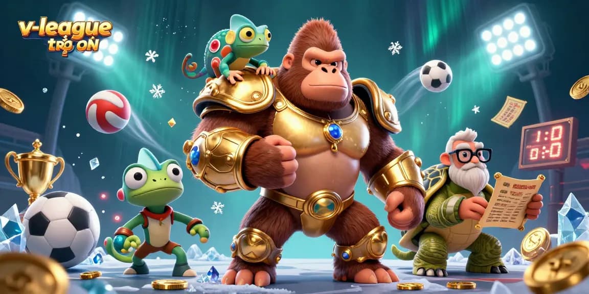Experience the thrill of watching v-league trực tiếp with 3D characters in a vibrant sports scene