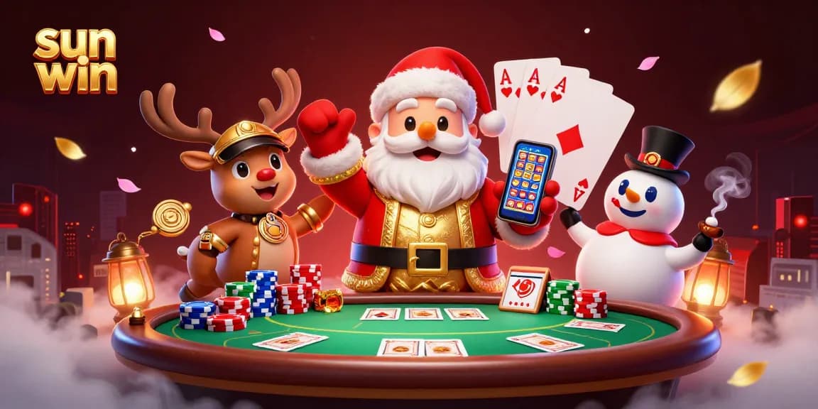Experience sun win with Santa at a vibrant casino, showcasing excitement and jackpot thrills.