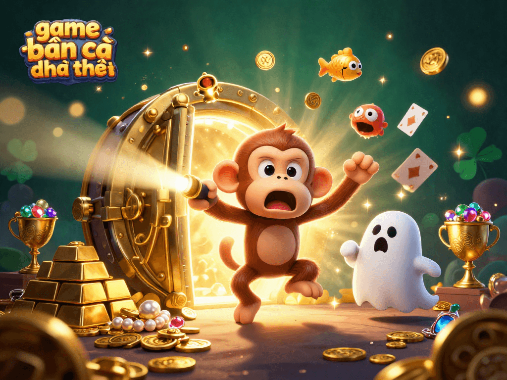 Experience the thrill of game bắn cá đổi thưởng amidst a dazzling underwater carnival with mystical creatures.