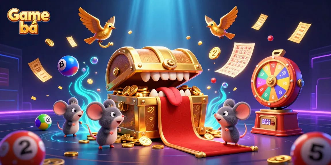 Experience Game bài excitement with vibrant gameplay elements and animated treasures.
