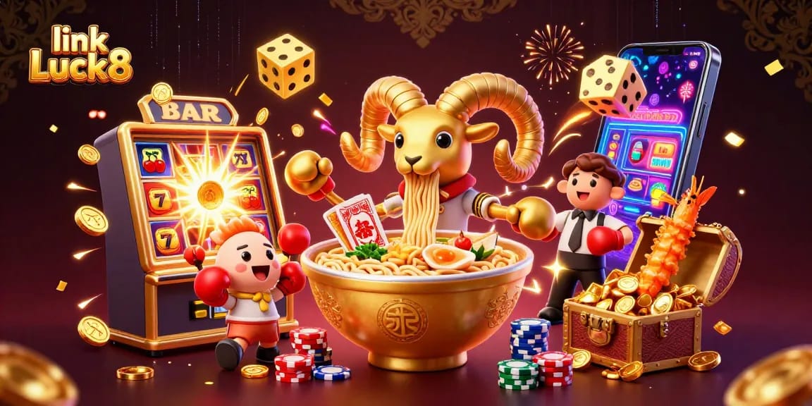 Experience thrilling gameplay with link Luck8 in this vibrant casino scene featuring engaging characters and game elements.