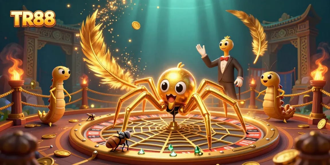 Experience the thrill of betting at TR88's roulette wheel, illustrated in vibrant detail.