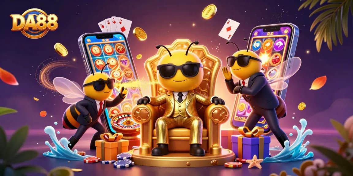 Experience thrilling gameplay with DA88's vibrant slot machines in a magical casino scene.