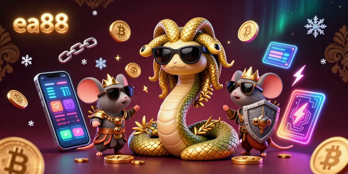 Engage with ea88's vibrant gaming scene featuring Medusa and golden coins in a lively casino.