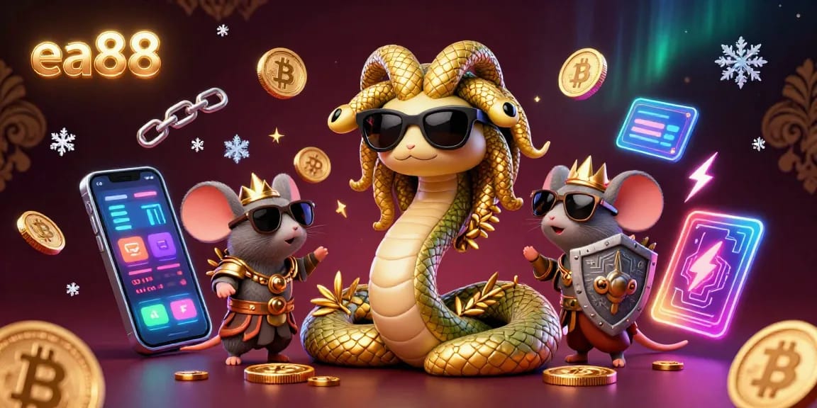 Engage with ea88's vibrant gaming scene featuring Medusa and golden coins in a lively casino.