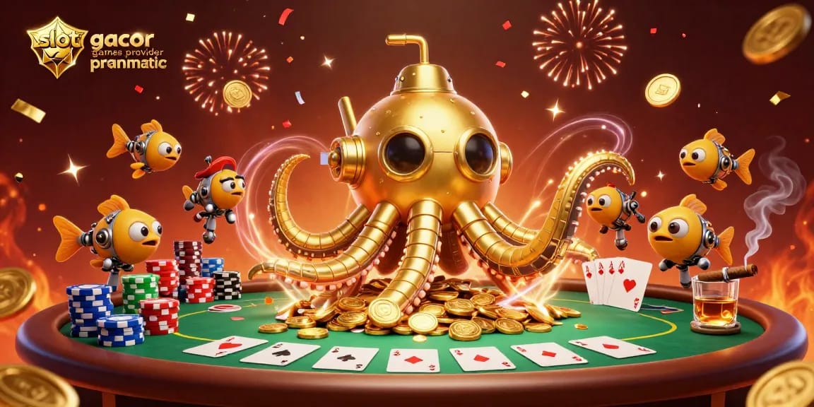 Experience casino excitement with slot gacor games provider pragmatic as a golden kraken dives through coins.