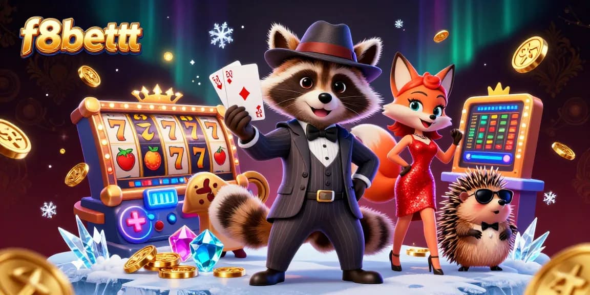 Experience thrilling action with f8bettt as a suave raccoon, fox lady, and hedgehog bring casino excitement alive!