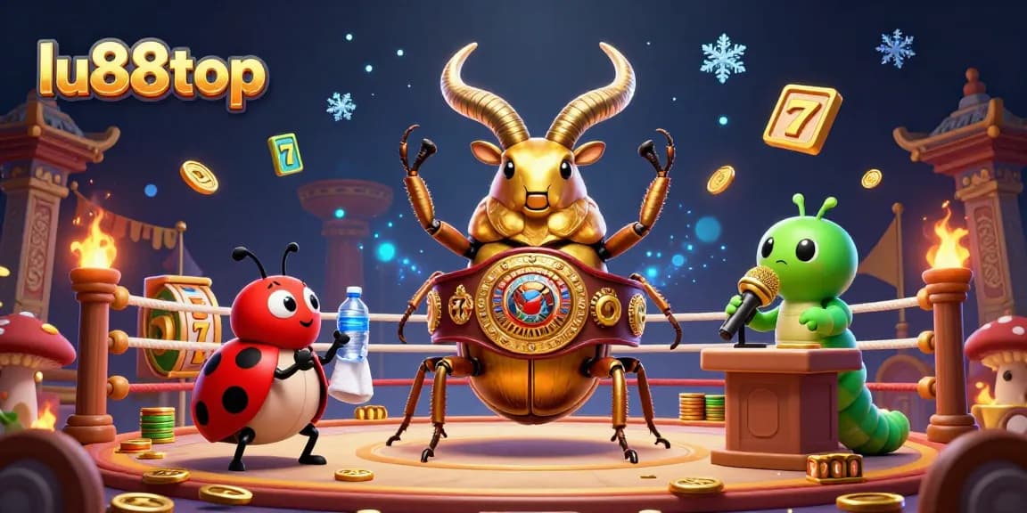 Experience the thrill of gambling with lu88top in this vibrant 3D casino illustration featuring dynamic characters and rich casino elements.