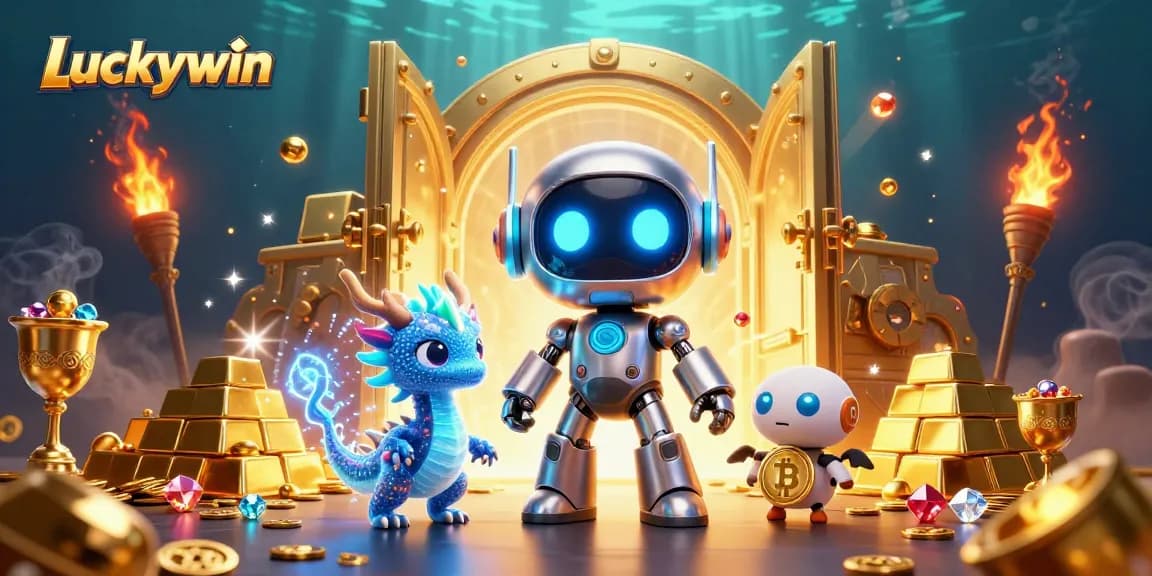 Experience thrilling wins with Luckywin's immersive gaming adventure featuring vibrant treasures and digital elements.
