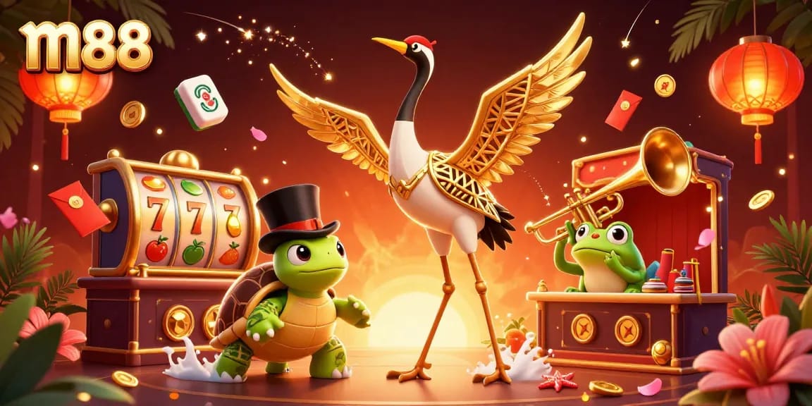 Experience thrilling casino action at m88 with vibrant characters and dynamic slot games.