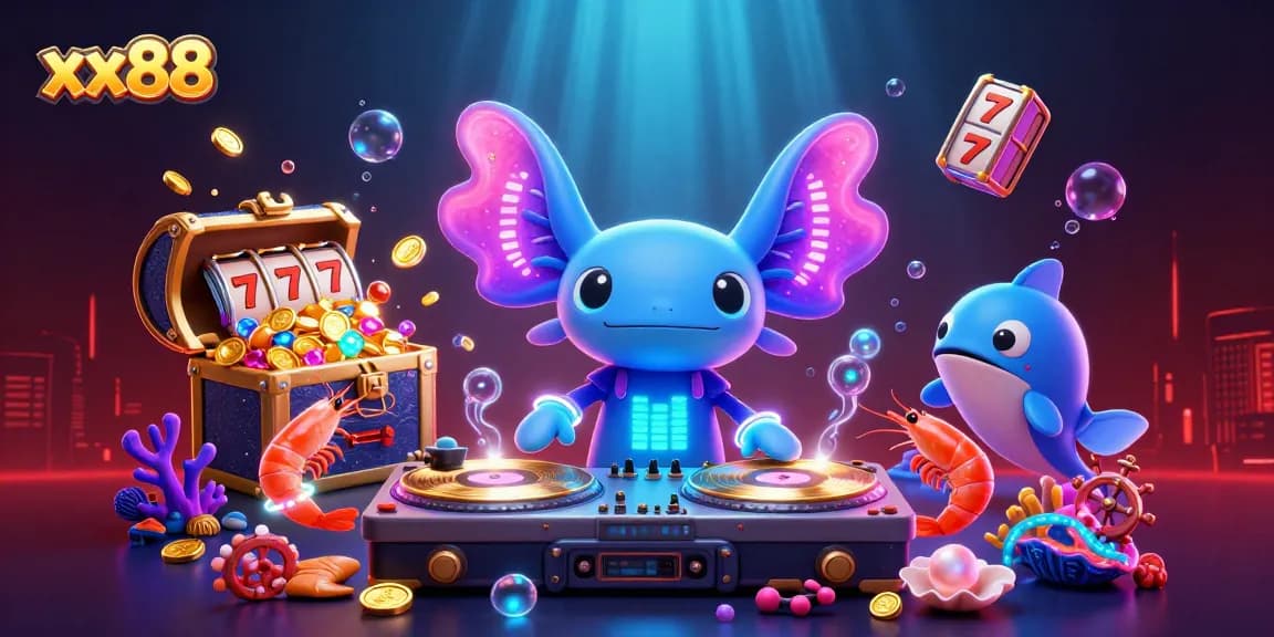Spin golden records with xx88 at a vibrant underwater casino party scene.