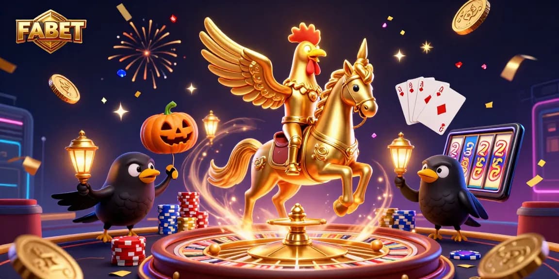 Experience thrilling adventures with FABET in a vibrant midnight casino scene.
