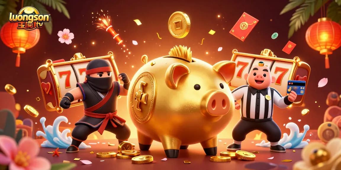 Experience thrilling gameplay at luongson tv with a dynamic illustration featuring energetic gambling characters and vibrant elements.