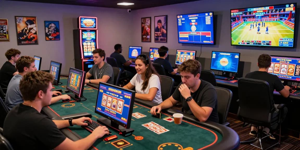 Players engaged in thrilling Sunwin casino games in a vibrant online gaming setting.