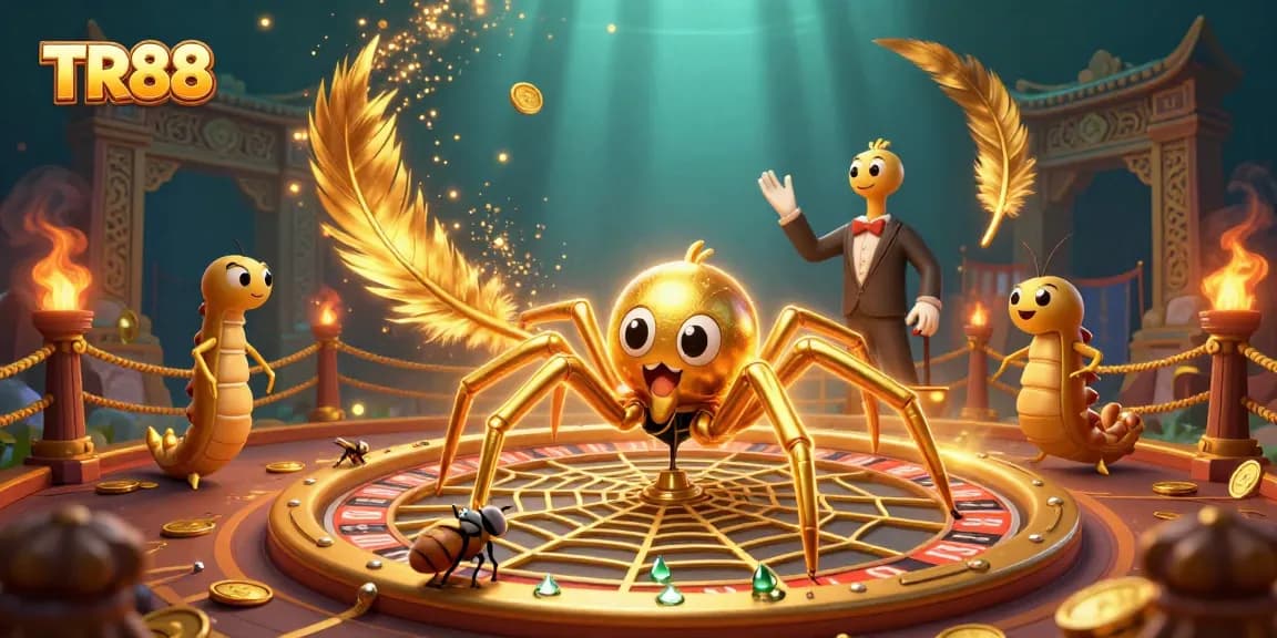Experience the thrill of betting at TR88's roulette wheel, illustrated in vibrant detail.