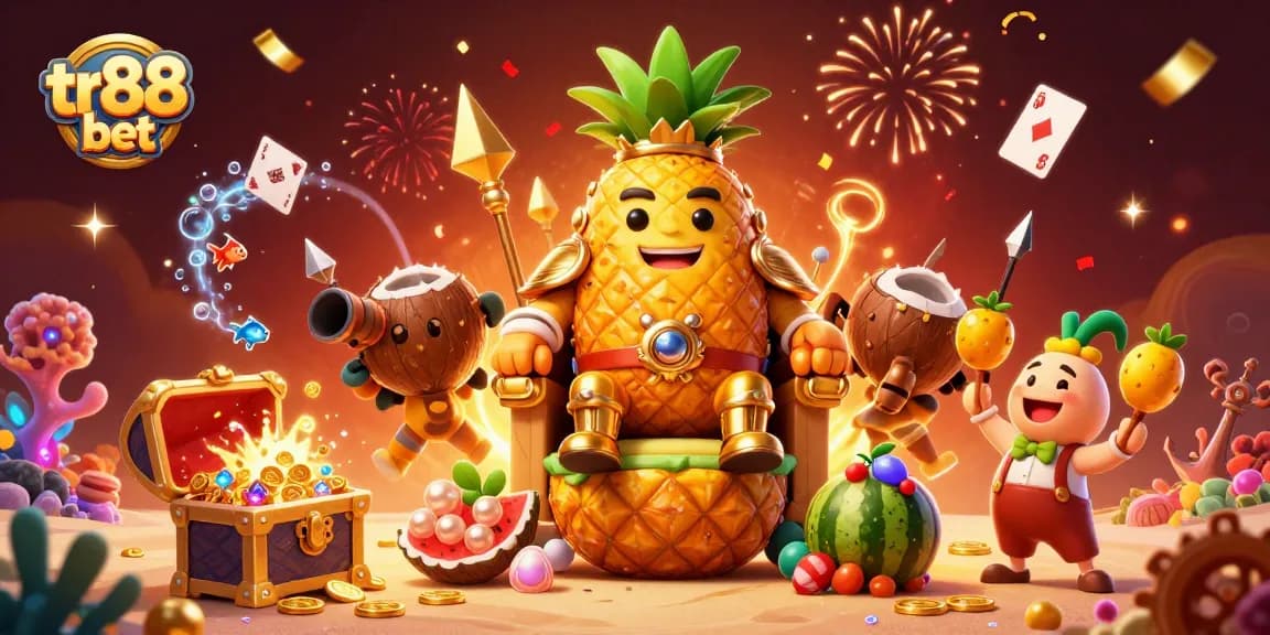 Engage with the exciting tr88 bet experience featuring a vibrant 3D casino scene full of fun characters.
