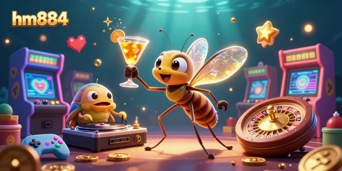 Play exciting games at hm884 with unique casino mascots and vibrant gaming action.