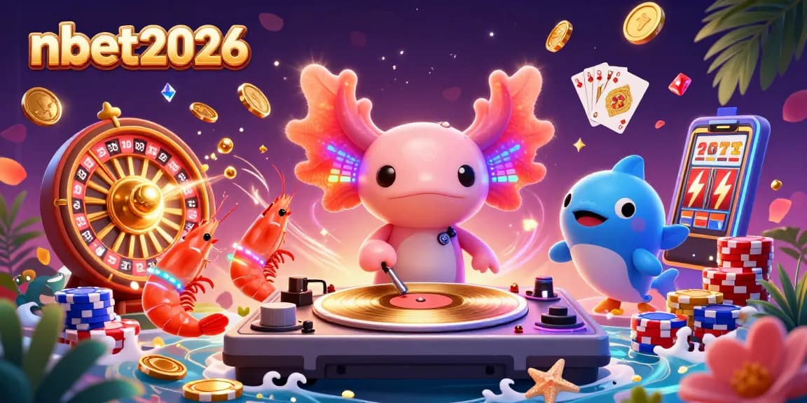 Experience nbet2026 with a vibrant 3D casino scene featuring energetic characters and dynamic elements.