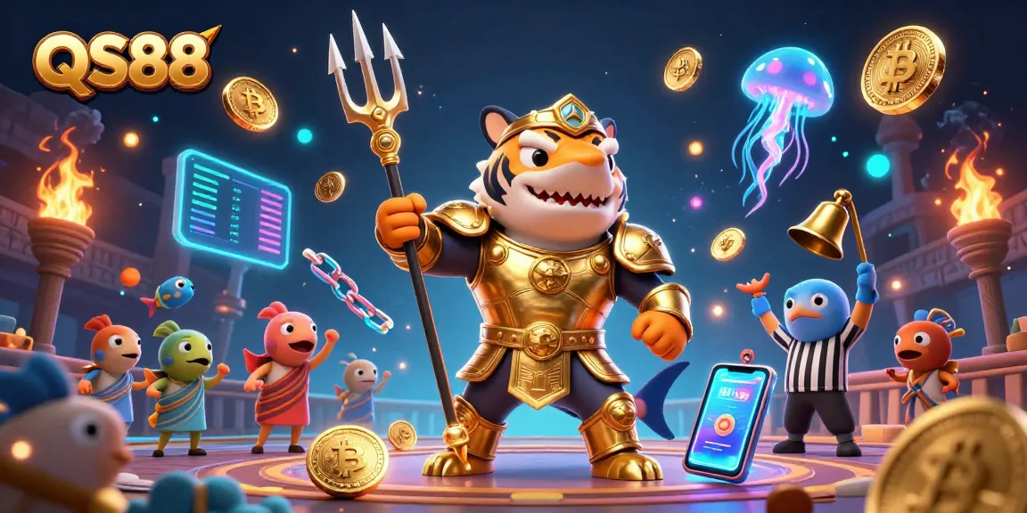 Engage in thrilling underwater combat at QS88 with the tiger shark champion and crypto elements!