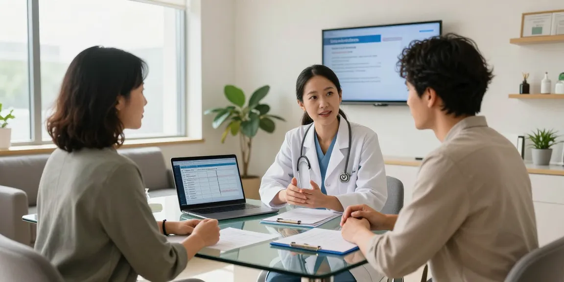 Engaged consultation about tesamorelin Canada in a modern health setting.