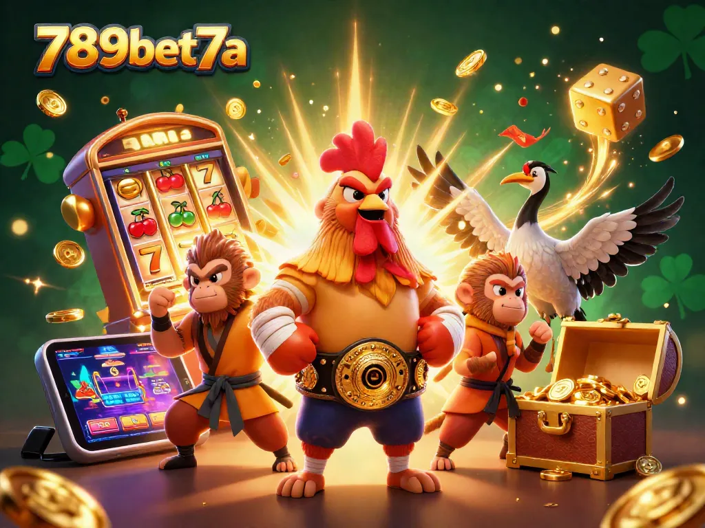 Join the excitement at 789bet7a, featuring a dynamic casino scene with iconic characters and thrilling gaming action.