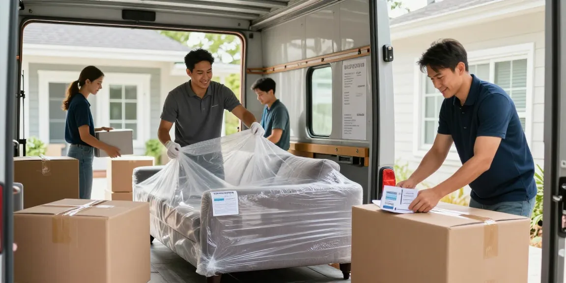 Umzugsfirma Konstanz, professionelle Umzugshelfer packen Möbel und Kartons für einen reibungslosen Umzug.