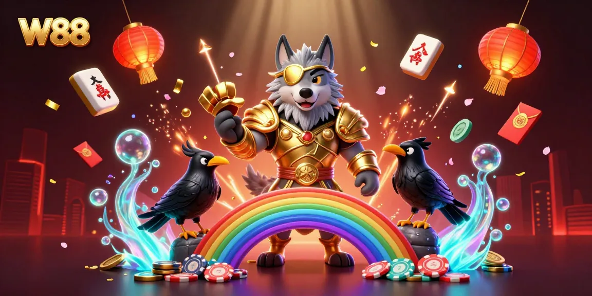 W88 showcases thrilling casino adventures with a Norse-themed illustration featuring Odin and his ravens.