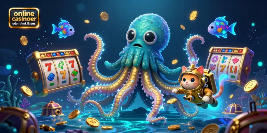 Engage with vibrant and dynamic online casinoer uden dansk licens action illustrated with a kraken and rich gaming elements.