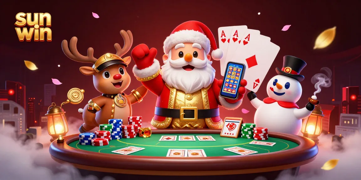 Experience sun win with Santa at a vibrant casino, showcasing excitement and jackpot thrills.