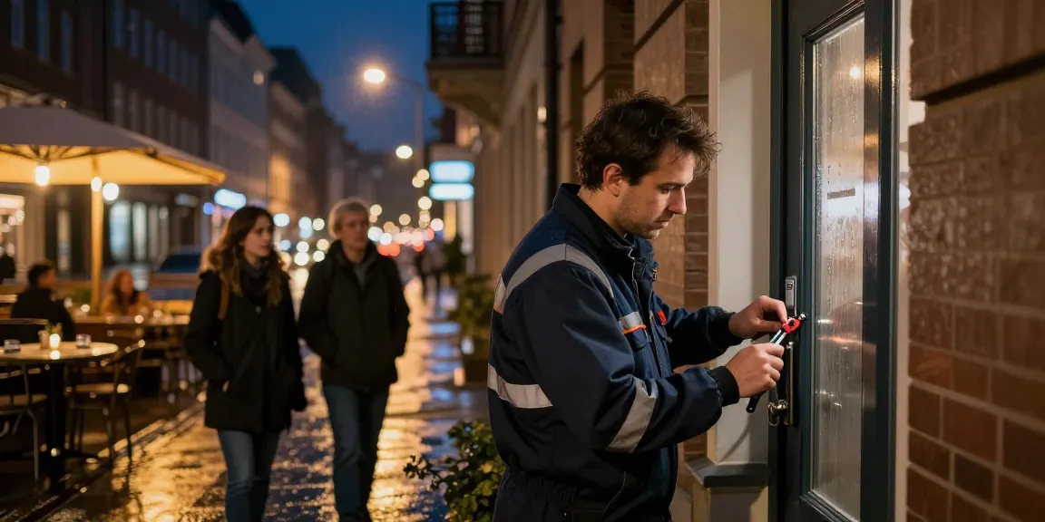 Schlüsseldienst Hamburg bei nächtlicher Türöffnung mit professionellem Personal in Hamburg.