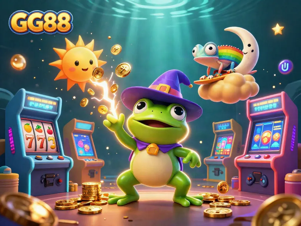 Experience the thrilling GG88 casino adventure with cartoon characters in a storm of gold coins.