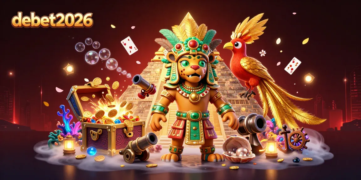 Engage with debet2026 at a vibrant casino scene featuring golden treasures and colorful game elements.