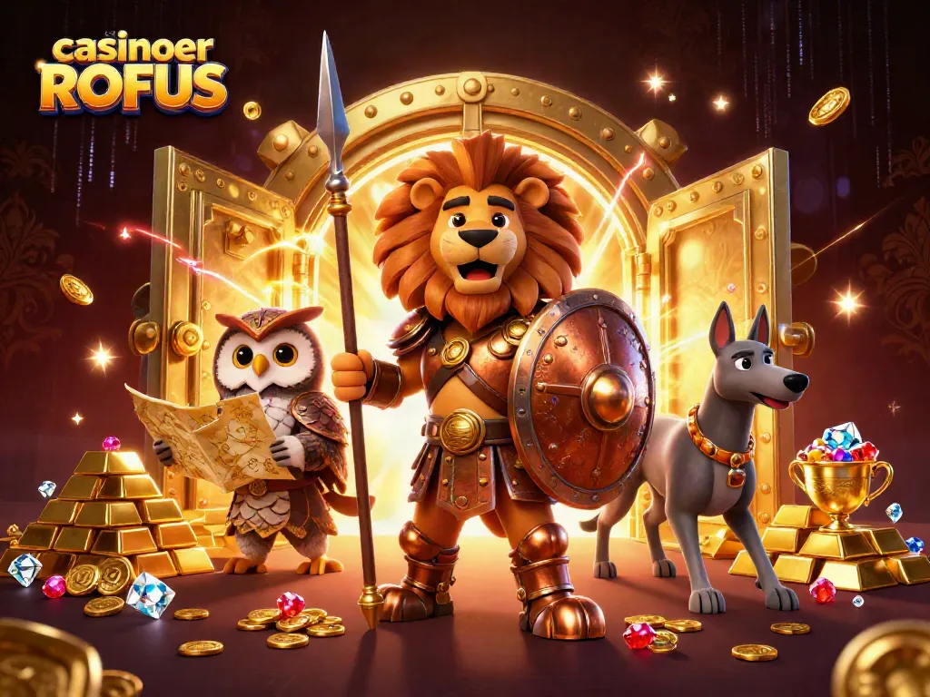 Experience thrilling wins at casinoer uden ROFUS with a vibrant illustration showcasing excitement and riches.