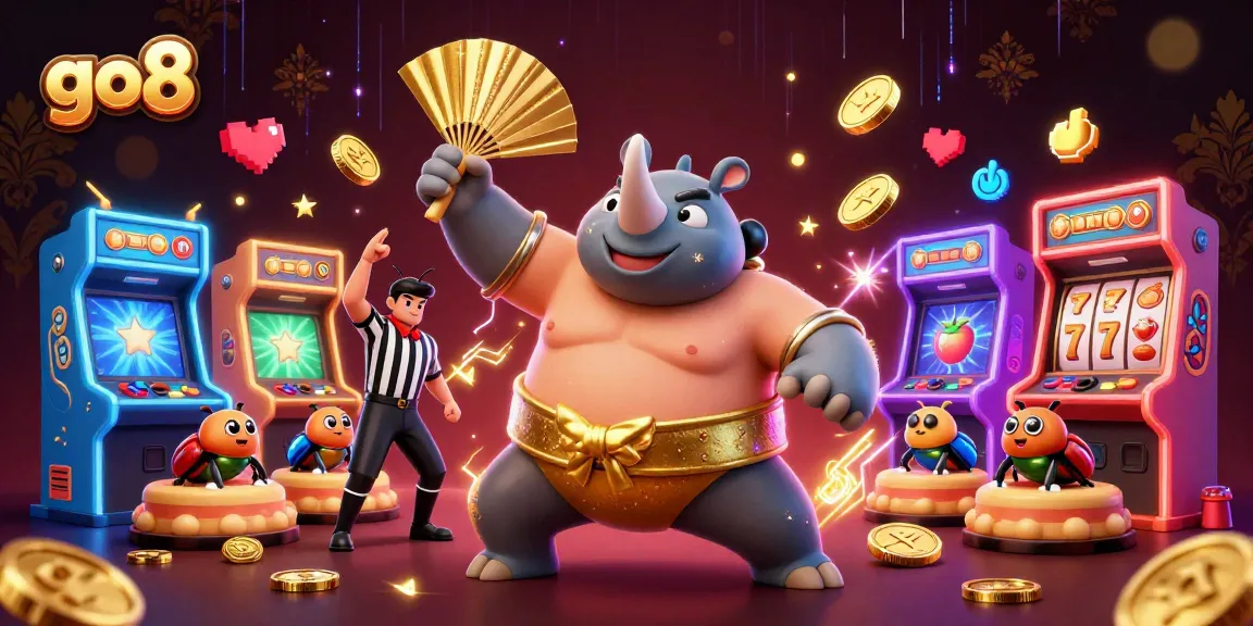 Go8's exhilarating casino experience with a cartoon beetle champion and slot themes.
