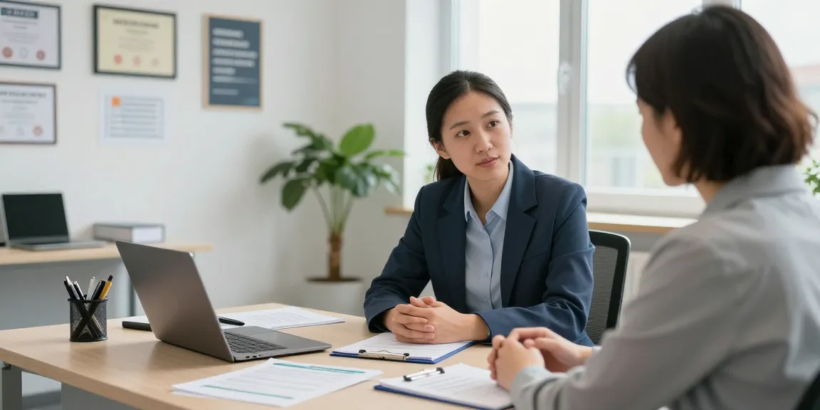 MPU Vorbereitung Hannover Beratungsszene mit einem Psychologen und Klienten, die Strategien zur Vorbereitung in einem modernen Büro besprechen.