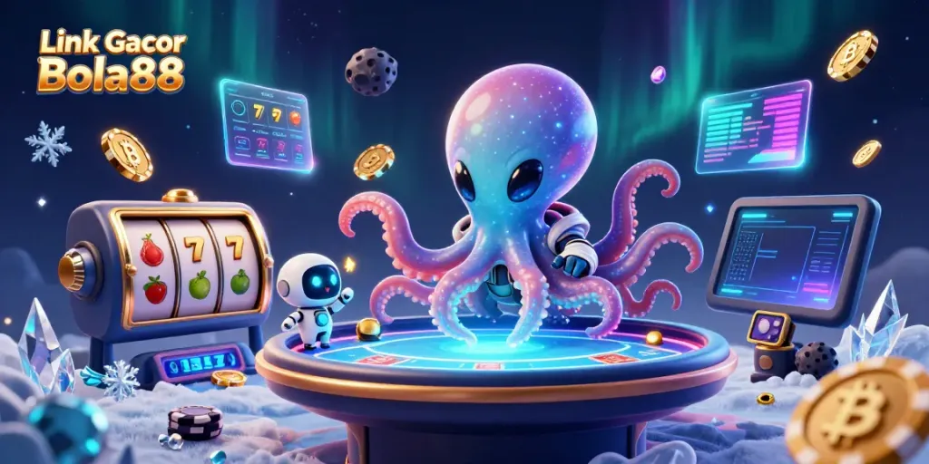 Engage with the exciting gameplay of Link Gacor Bola88 featuring vibrant slot elements and captivating characters.