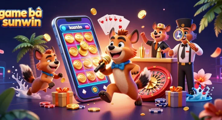Engage in lively gaming at game bài sunwin with entertaining casino hyenas in a vibrant 3D scene.