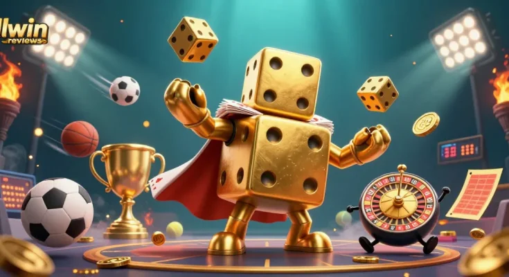 Engage in llwin reviews with a vibrant 3D casino scene showcasing dynamic characters and immersive gaming elements.