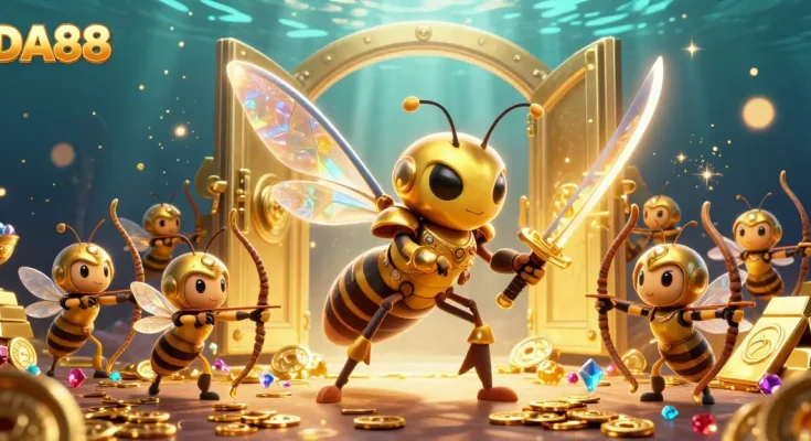 Engage with DA88's thrilling 3D casino adventure featuring dynamic hornet characters and treasures.