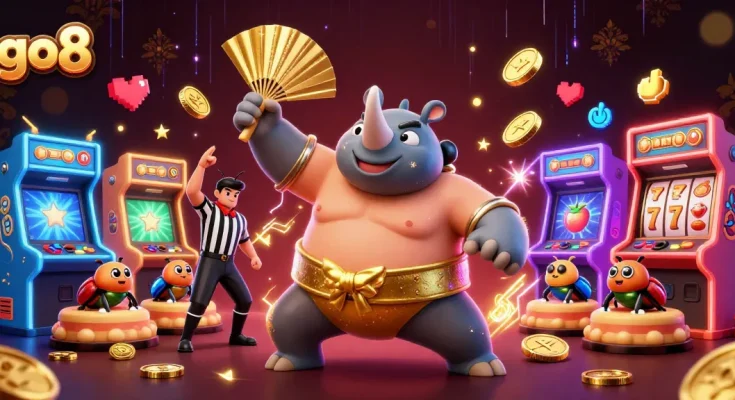 Go8's exhilarating casino experience with a cartoon beetle champion and slot themes.