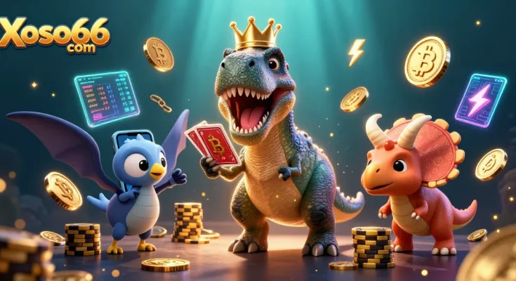 Spin and win at Xoso66 com with lively characters immersed in a vibrant gambling scene.